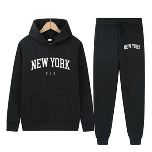 Nýu-Yorkork haty ABŞ-nyň şäher eşikleri + balak 2 bölek Erkeklere moda köýnek geýýär