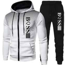 Costem para sa Kalalakihan Damit Spotted Sweatshirt Suit Hoodie at Pantalon Suit Mens Fashion Suit Mga Damit ng Panlalaking Taglamig Bagong Dalawang piraso na Set