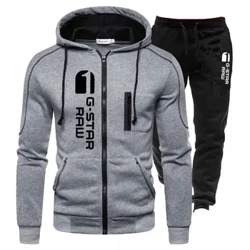 Nam Phù Hợp Với Áo Thường Chạy Bộ Phù Hợp Với Ngoài Trời Bộ Dây Kéo Áo Khoác + Đen Sweatpant 2 Chiếc Thời Trang Mùa Xuân Mới Dạo Phố S-4XL