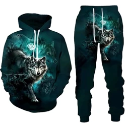 Mới Sói Rừng 3DPrinted Áo hoodie Thu Đông Thời Trang Dài Thấm Hút Mồ Hôi Cho Phù Hợp Với Áo Quần Áo Y2k Dạo Phố Oversize Quần Áo
