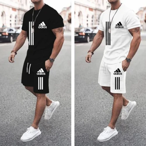 Nieuwe Zomer 2024 Mannen Set Explosieve Super Hot Casual Mode Sportkleding 3d Digitale Gedrukt Mannen Korte Mouwen T-shirt pak