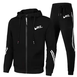 2024 Ny Fritidsdräkt för män Utomhusträning Joggingsdräkt för män Luvtröja + Byxor Set (S-4XL) Ny i Set för män Sportdräkt