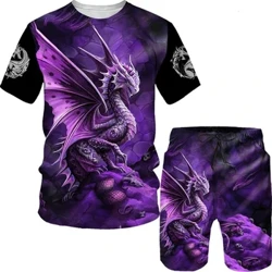 2024 Mitiafu Pu'u o Tamata'i Dragon 2024 Set Su'ega Su'ega 3D-Lomitusi Vaitau Dragon Print Streetwear y2k mitiafu Seti tau mafanafana lua vaega.