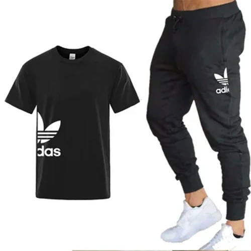 Erkek marka sport eşikleri S-3XL üçin tomusky erkekleriň gysga ýeňli futbolkasy + Switer kostýum üzüm pagta çaýlary