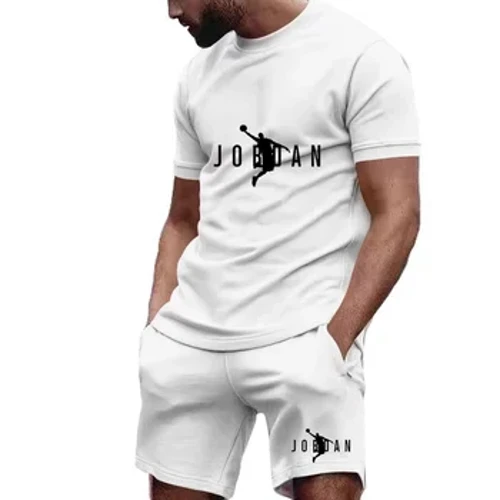 2024 Nieuwe Heren Fitness Mode Set Heren Casual Sportkleding Set Sneldrogende Sportkleding T-shirt Met Korte Mouwen + shorts 2 Delige Set