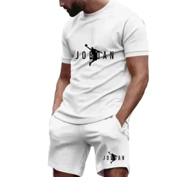 2024 Täze erkekleriň fitnes moda toplumy Erkekleriň tötänleýin sport eşikleri toplumy Çalt guratýan sport eşikleri Gysga ýeňli futbolka + şort 2 bölek