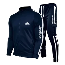 Novos trajes masculinos 2023 homens conjuntos de moletom+calça de moletom com zíper de traje de colarinho de colarinho