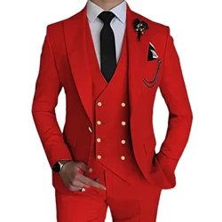 ʻO ka lole ʻaʻahu lole lole lole 3 Pcs Set / 2023 ʻano hou no nā kāne kūʻai maʻamau hale kūʻai pāʻoihana paʻa paʻa kala Woolen Blazers pālule ʻaʻahu.