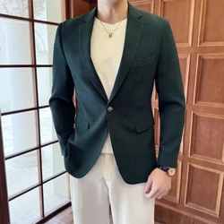 Nya män Gentleman Business Work Half Lib Tonåring Mode Bröllopskavaj Stilig brittisk Casual Koreansk version av The Trend Suit