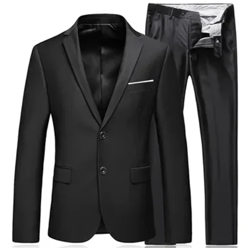2023 Fashion Bisnis Pria Kualitas Tinggi Pria Hitam 2 Piece Setelan Set/Jaket Jaket Celana Celana Klasik
