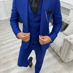 Thiết Kế Mới Slim Fit Nam Phù Hợp Với Đỉnh Màu Xanh Ve Áo Chàng Rể Tuxedo 3 Chiếc (Áo + Quần + Áo Vest) tự Làm Đám Cưới Cho Người Đàn Ông Phù Hợp Với