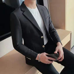 Märkesdräkt av hög kvalitet för män Kavaj Business Casual Enfärgad kostymjacka Enkelknäppt Elegant kostym Höstnyhet