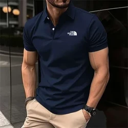 2024 T NEWZE Erkekleriň moda gysga ýeňli zolakly poloşan tötänleýin polo köýnegi