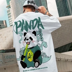 Kawaii Vintage Anime panda Print T-shirt Sjove Mænd Sommer Casual Kortærmede T-shirts Mandlige plus size Toppe ropa y2k hombre Tees