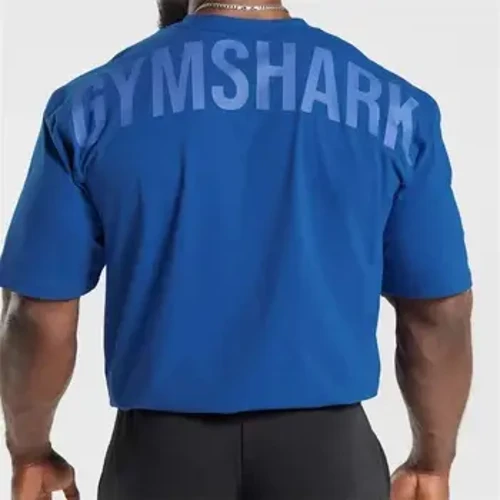 2024 erkekler amerikan kas köpekbalığı sokak spor Gymshark spor kısa kollu erkek tişört Chris eğitim gücü gevşek üstleri