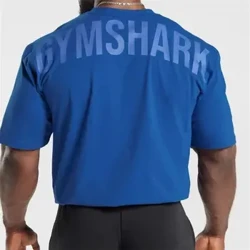 2024 Men American Muscle Shark Street Fitness Gymshark Sports Мъжка тениска с къси ръкави Chris Training Strength Loose Tops