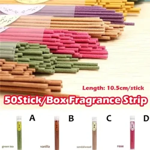 50 Que/Hộp Hương Thiên Nhiên Gia Vị Gia Đình Gỗ Đàn Hương Không Khí Sạch Xông Phòng Hương Thơm Gia Vị Không Khí Trong Lành