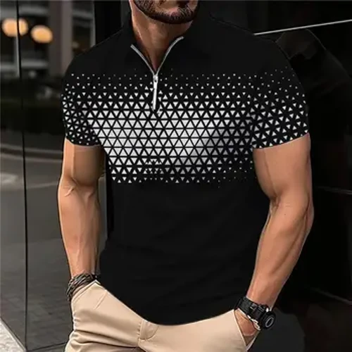 Mùa Hè Mới T Áo Sơ Mi Nam 2023 Nữ Tay Ngắn Cổ Bẻ In Chữ Cái Nút Sọc Polo Tee Thời Trang Áo Chui Đầu áo Sơ Mi Nam