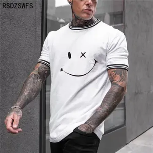 Été nouvelle mode à la mode hommes T-shirt style décontracté impression 3d Smiley visage T-shirt hommes à manches courtes col rond impression 3d Xxs-5XL