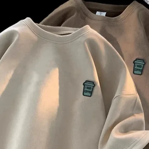 Léine Samhraidh Faisean na bhFear Patrún Cartúin Clóbhuailte Só Suede T-Léinte Sráid na bhFear T-léine O-mhuineál Scaoilte Barr na bhFear S-4XL
