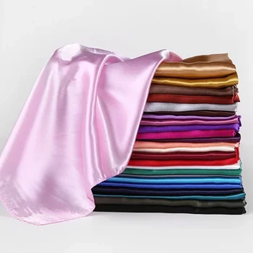 90 cm Ensfarvede Halsetørklæde Hijab tørklæde Til Kvinder Silke Satin Pandebånd Hårtørklæder Kvinde Firkantede Sjaler Hovedtørklæder Til Damer