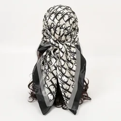 90CM Chữ Vuông Miếng Dán Cường Lực Lụa Satin Khăn Choàng Cổ Nữ Kerchief Khăn Choàng Cổ Khăn Choàng Quấn Máy Hút Bandanna Phụ Kiện Tóc