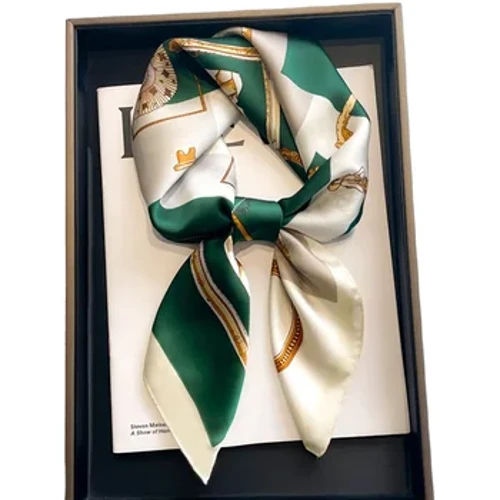 Desain Mewah Cetak Sutra Persegi Syal Wanita Lembut Satin Kuda Hairband Selendang Kantor Jilbab Ikat Kepala Foulard Tas Pita Hadiah