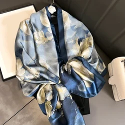 Eșarfă de primăvară Eșarfă cu design de lux pentru femei Eșarfă netedă de mătase Bentiță musulmană moale șal plajă 85x180cm