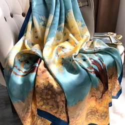 Eșarfă de primăvară Eșarfă de lux pentru femei Eșarfă de mătase netedă Eșarfă moale musulmană Shawl Shawl Beach 85x180cm
