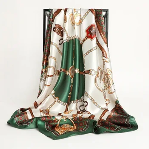 2024 Silk Shawl Square Scarf no nā Wahine Paʻi Poʻo Foulard Satin Hijab Nai lauoho Neckerchief Wahine Poʻo Wraps Bandana
