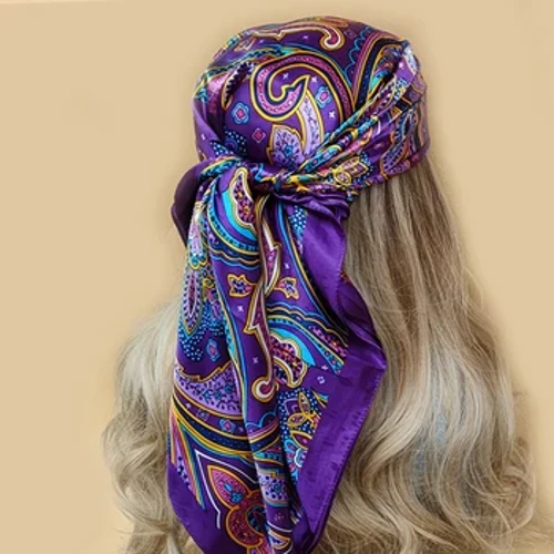 90*90CM Sjal Sommer Solcreme Firkantet hovedklæde Kvinde Silketørklæde Mode Højkvalitets tørklæde Nyt tryk Bandana Populær lydpotte