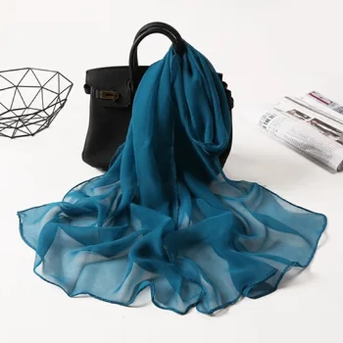 2023 Bagong Fashion Spring/Tag -init Mga Babae Solid Headband Beach Silk Scarf Shawls Babae Long Wraps Panama Beach Sunscreen Hijab