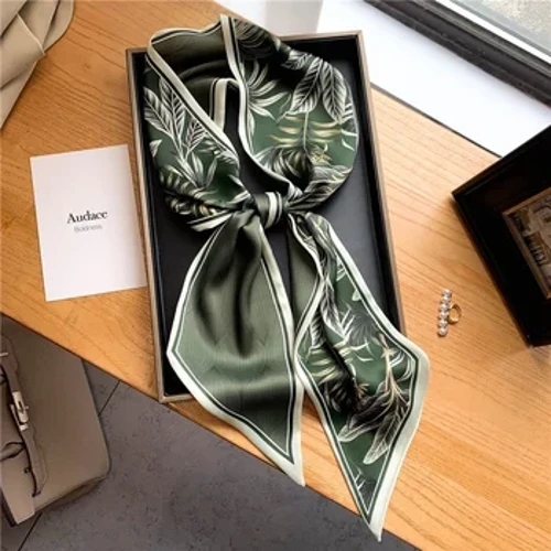 Sgarff Sidan Hir Moethus Argraffu Ceffylau Anifeiliaid Benywaidd Bag Sgarff Cul Tenau Band Gwallt Rhuban Sgarffiau Merched Neckerchief