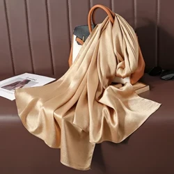Düz Renk Lüks Moda Kadın Başörtüsü Eşarp Uzun Ipek Yumuşak Rahat Eşarplar Şal Susturucu Atkısı Açık Havada Bandana Bayan