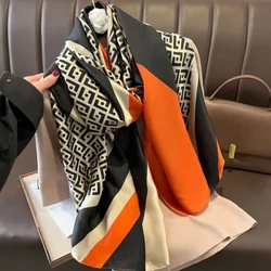 180*90Cm Máy Hút Thời Trang Cao Cấp Thương Hiệu Khăn Choàng Nữ Phong Cách Thời Trang Mới Màu Sắc In Lụa Nữ Phổ Biến Mũ Đi Biển khăn Choàng