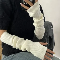 Uzun Parmaksız Eldiven Kadın Mitten Kış Kol Isıtıcı Örme Kol Kol Moda Rahat Yumuşak Kız Elbise Punk Gotik Eldiven