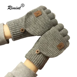 Stickade fingerlösa handskar Vinter Thicken Warm Touch Screen Handskar för män Kvinnor Handskar Varma Halvfinger Studenthandskar