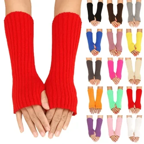 Lange gestrickte fingerlose Handschuhe für Damen über dem Ellenbogen, Armstulpen, lässige Ärmel, Punk, weich, weiblich, Gothic, Lolita, Zubehör, Guantes, Geschenk