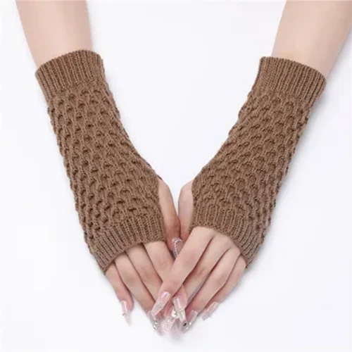 Phụ Nữ Dài Ngón Găng Tay Mùa Đông Mitten Dệt Kim Ấm Cánh Tay Tay Mỏng Da Ngẫu Mềm Fingerless Găng Tay Unisex