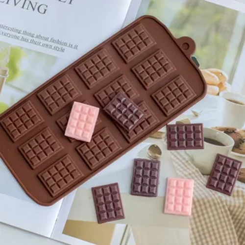 Schokoladenform mit 12 Zellen für DIY-Duftkerzenherstellung, Dekorationswerkzeug, Fondant, Patisserie, Schokoriegel, Silikonform, handgemachtes Kunsthandwerk