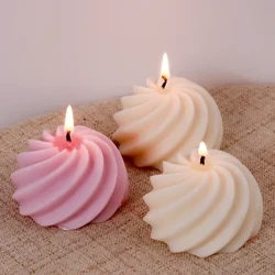 Swirl Ball Silicôn Candle Wyddgrug DIY Cwcis Mousse 3D Pobi Llwydni Pobi Geometrig Cylchdroi Candle Gypswm Gwneud Resin Gwaith Llaw Wyddgrug