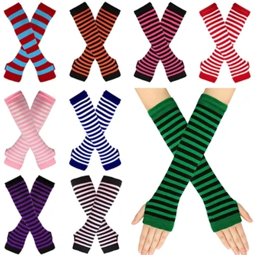 Unisex hatz gabeko eskularru luzeak Eskularruak Beso-estalkia Marradun kotoizko eskumuturretako mahukak Beso berotzeko mahuka puntuzko eskularruak Emakumezkoen hatz gabe