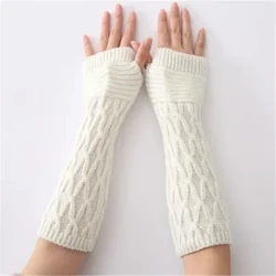 Lange fingerlose Handschuhe Damen-Fäustlinge für den Winter, Armwärmer, gestrickt, feine, lässige, weiche Mädchen, Gothic-Kleidung, Punk- und Gothic-Handschuhe