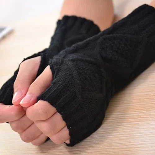 Trikotāžas puspirkstu cimdi Sieviešu silti, mīksta vilna ziemas cimdi Handschoenen dūraiņi meitenei Guantes Invierno