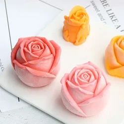 Silikonform für Rosenblüten in Lebensmittelqualität, DIY, handgemachte Aromatherapie-Kerzenform, Tonharz, Gipsform, Eiswürfel, Schokoladenkuchenform