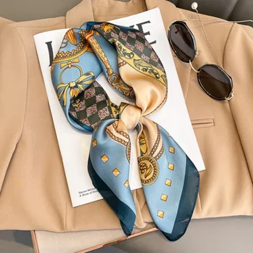Sgarff Sgwâr Siôl Silk Moethus ar gyfer Merched Satin Hijab Ffasiwn Lapio Neckerchief 2023 Bandiau Gwallt Benyw Bandana Pen Rhuban Bandana
