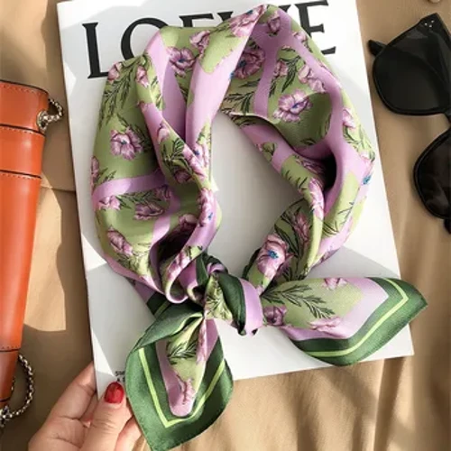 2023 Bag sgarff sidan denau moethus handlen Rhuban cath fach Merched Argraffu Headband Sgarffiau Gwallt Bach Band hances Benywaidd