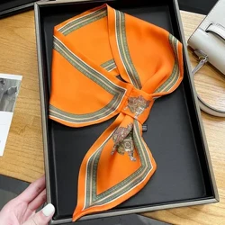 Moda estanpatua Ile-zintak Zapia Emakumeak Zetazko Scrunchies Ile-bandak Emakumezkoen lepoko gorbata Skinny Poltsa Zapiak Bandana Osagarriak Buruak