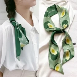Sgarff sidan denau meddal Newydd Bandiau Gwallt Merched Bandiau Gwallt Wrap Rhuban Merched Scrunchies Neckerchief Band Pen 2023