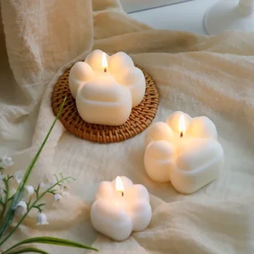 Arth Cat Paw Silicôn Wyddgrug Candle Wyddgrug Scented Diy Handmade Candle Deunydd Resin Wyddgrug Candle Gwneud Cyflenwadau